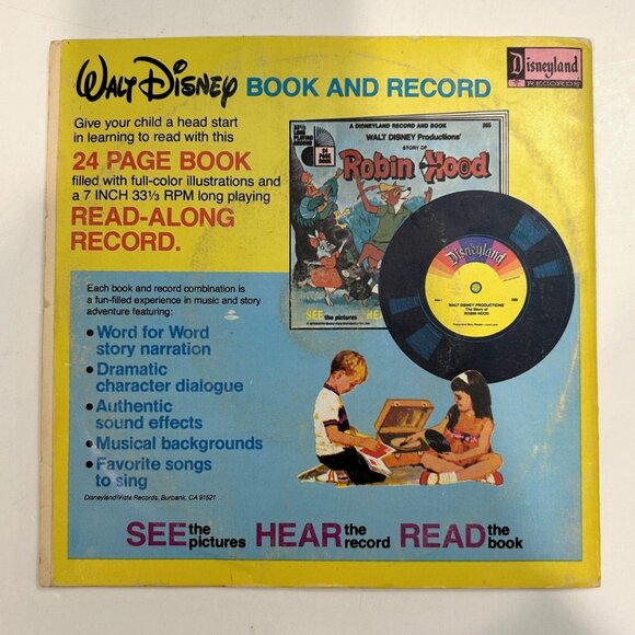 IT'S A SMALL WORLD WITH THE SONG WALT DISNEY 1968 7" VINYL RECORD & BOOK #323 - Picture 2 of 6